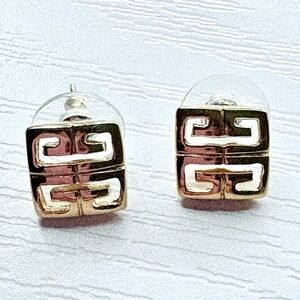 Givenchy Vintage Gold Tone 4G Earrings for Pierced Ears